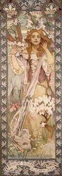  Joan Peintre - Maud Adams comme Jeanne d’Arc Art Nouveau tchèque Alphonse Mucha